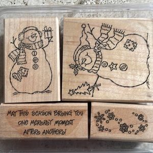 Stampin Up! A Merry Season Snowman Set - rare!